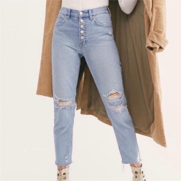 Free People We the Free Blossom Jeans Distressed New NWT Size 31 - Picture 1 of 9